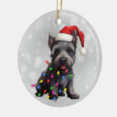 Schotse Terriër Puppy Kerstverlichting Keramisch Ornament (Links)
