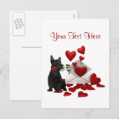 Schotse Terrier Puppy Red Rose Valentijn Design Feestdagenkaart (Voorkant / Achterkant)