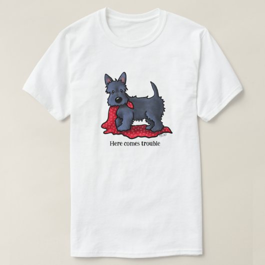 Schotse terriër puppyprobleem t-shirt (Design voorkant)