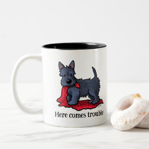Schotse terriër puppyprobleem tweekleurige koffiemok