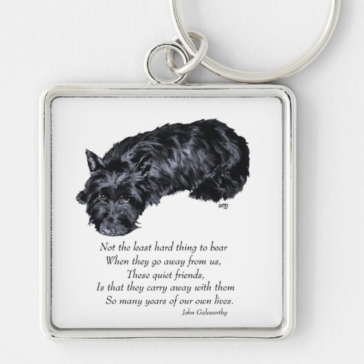 Schotse Terrier Regenboogbrug Sleutelhanger (Voorkant)