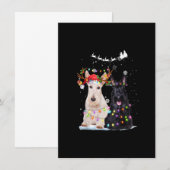 Schotse Terrier Rendier Kerstman Mut Kerstverlicht Kaart (Voorkant / Achterkant)