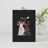 Schotse Terriër Rendier Santa Hoed Kerstlichtjes C Kaart (Staand voorkant)