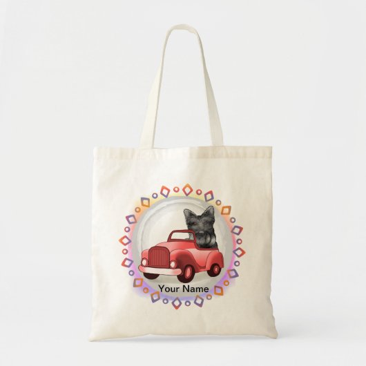 Schotse Terrier Rijdt Auto Tote Bag (Voorkant)