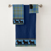 Schotse Terrier/rode halsband/blauwe vleid/grens Bad Handdoek (Insitu)
