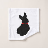 Schotse Terrier/rode halsband/rood Celtisch hart Bad Handdoek (Wasdoekje)