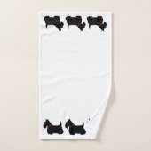Schotse Terrier/rode halsband/wit - kies eigen kle Bad Handdoek (Handdoek)