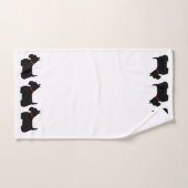 Schotse Terrier/rode halsband/wit - kies eigen kle Bad Handdoek (Handdoek)
