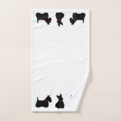 Schotse Terrier/rode halsband/wit - lt grijs gipsp Bad Handdoek (Handdoek)