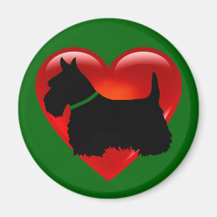 Schotse Terrier rode hart/liefde Eiland groen Magneet