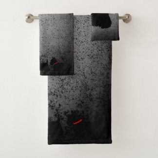 Schotse terriër, rode kraag, graniet zilver bad handdoek