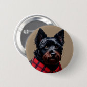 Schotse Terrier Ronde Button 5,7 Cm (Voorkant /achterkant)