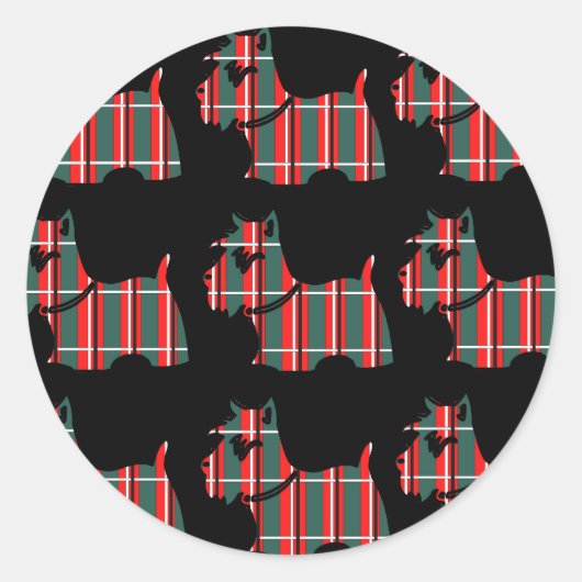 SCHOTSE TERRIËR RONDE STICKER (Voorkant)