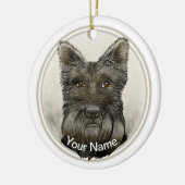 Schotse Terrier Rondo Ornament (Links)