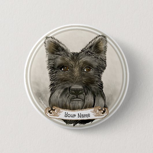 Schotse Terrier Rondo  Ronde Button 5,7 Cm (Voorkant)