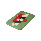 Schotse terrier/rood hart/Sage/Zzzle green Badmat (Gekanteld)