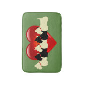 Schotse terrier/rood hart/Sage/Zzzle green Badmat (Voorkant Verticaal)