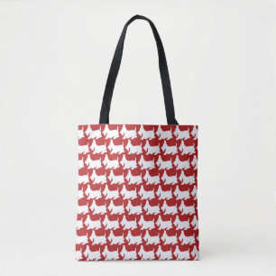Schotse Terriër Rood Wit Schattige Hond Modern Tas