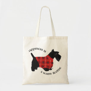 Schotse Terrier Rood & Zwart Geruite Trui Tote Bag