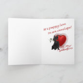 Schotse Terriër Roos en Harten Valentijn Feestdagen Kaart (Binnen)