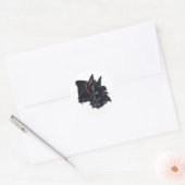Schotse Terrier Rustend Ronde Sticker (Envelop)