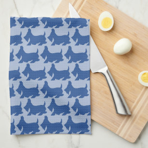 Schotse Terriër Schattige Blauwe Keuken Handdoeken