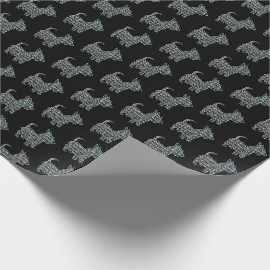 Schotse Terriër Schattige Dog Y&B Grid Zwart Cadea Cadeaupapier (Hoek)