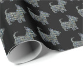 Schotse Terriër Schattige Dog Y&B Grid Zwart Cadea Cadeaupapier (Rol Hoek)