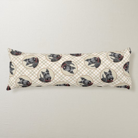 Schotse Terrier Schilderen Zwarte Originele Hond A Lichaamskussen (Voorkant)