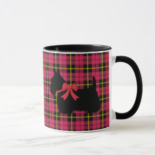 Schotse Terrier, Schotland hond, Warme roze plaid Mok