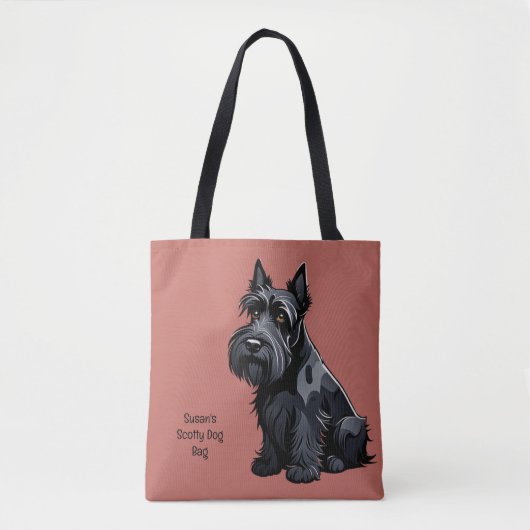 Schotse terriër, Schotse hond. bewerkbaar Tote Bag (Voorkant)