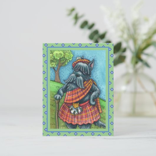 SCHOTSE TERRIER, SCHOTSE HONDENPRIDE Kilt Sporran Briefkaart (Staand voorkant)