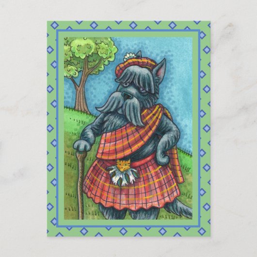 SCHOTSE TERRIER, SCHOTSE HONDENPRIDE Kilt Sporran Briefkaart (Voorkant)