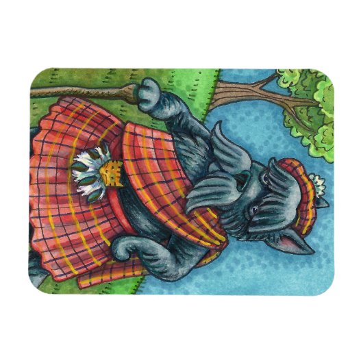 SCHOTSE TERRIER, SCHOTSE HONDENPRIDE Kilt Sporran Magneet (Horizontaal)