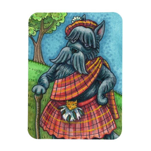 SCHOTSE TERRIER, SCHOTSE HONDENPRIDE Kilt Sporran Magneet (Verticaal)