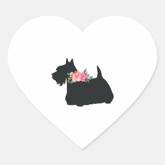 Schotse terrier Scottie Dog Hart Sticker (Voorkant)