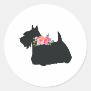Schotse terrier Scottie Dog Ronde Sticker