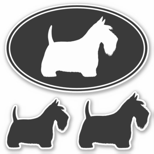 Schotse Terriër Scottie Dogs Vinyl Sticker Set (Voorkant)