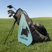 Schotse Terriër Scottie Hond Aangepaste Naam Golfhanddoek (Groen)