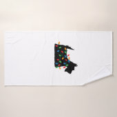 Schotse Terriër Scottie Hond Kerstverlichting Gift Badhanddoek (Badhanddoek)