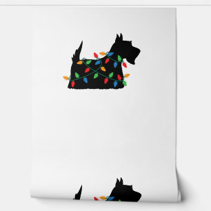 Schotse Terriër Scottie Hond Kerstverlichting Gift Behang