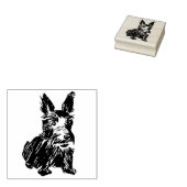 Schotse Terrier - Scottie hond schets stempel (Gestempeld)