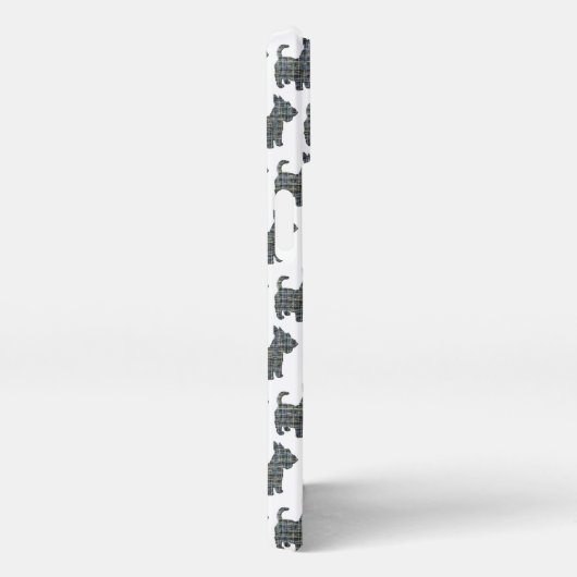 Schotse Terriër Scottie Hond Silhouette Grid Wit iPhone Hoesje (Rechterkant)