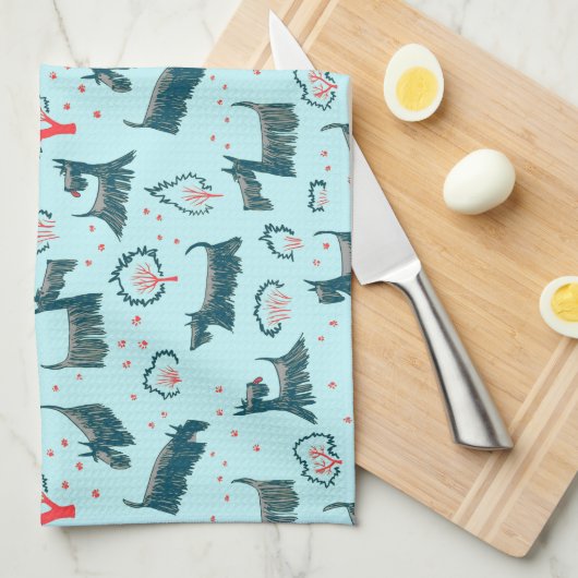 Schotse terrier Scottie Puppy Dog Scotch Pet Theedoek (Quarter Fold)