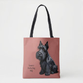Schotse Terriër, Scotty Dog. Bewerkbaar  Tote Bag (Voorkant)