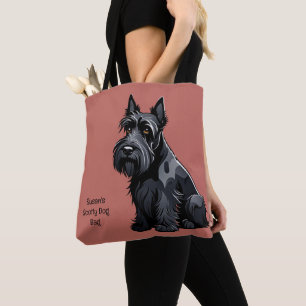 Schotse Terriër, Scotty Dog. Bewerkbaar Tote Bag