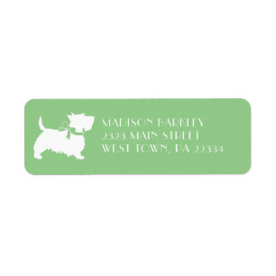 Schotse Terrier Scotty Dog Puppy Scottie Label