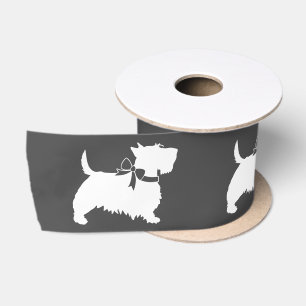 Schotse Terrier Scotty Hond Puppy Scottie Satijn R Satijnen Lint