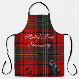Schotse Terriër (Scotty) Tartan. bewerkbaar Schort