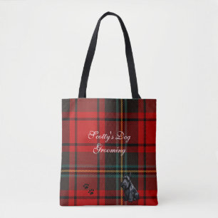 Schotse Terriër (Scotty) Tartan. bewerkbaar Tote Bag